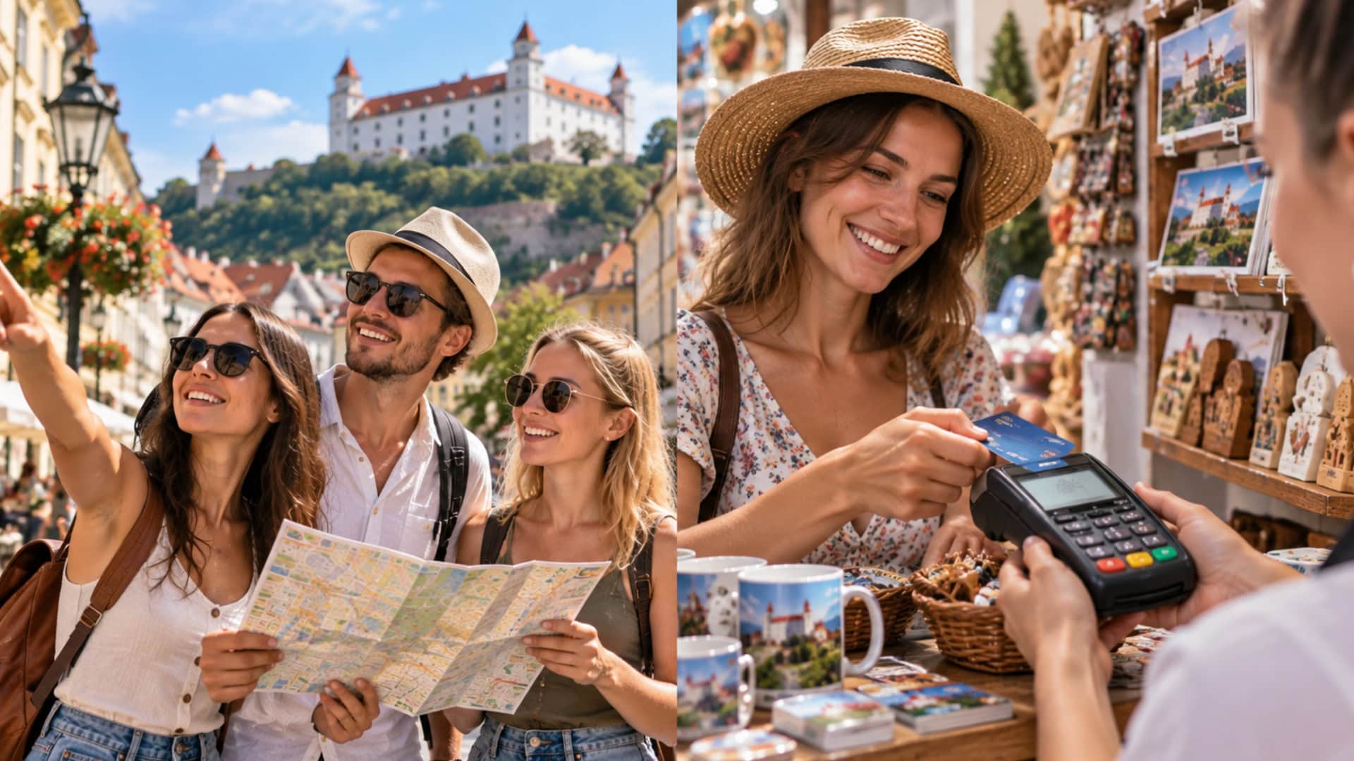 Na snímkach turisti na Slovensku