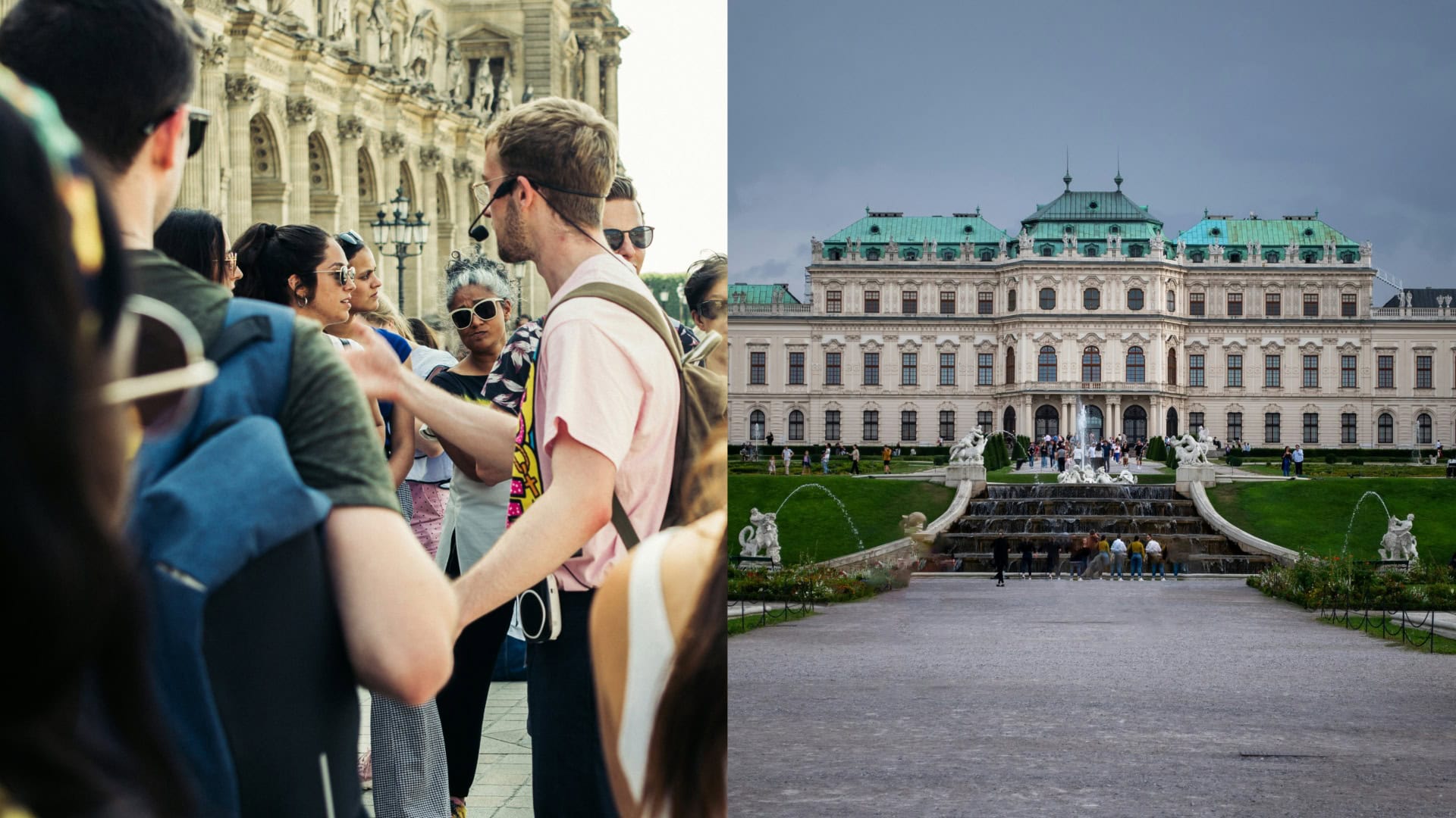 Na snímkach turisti a Schönbrunn