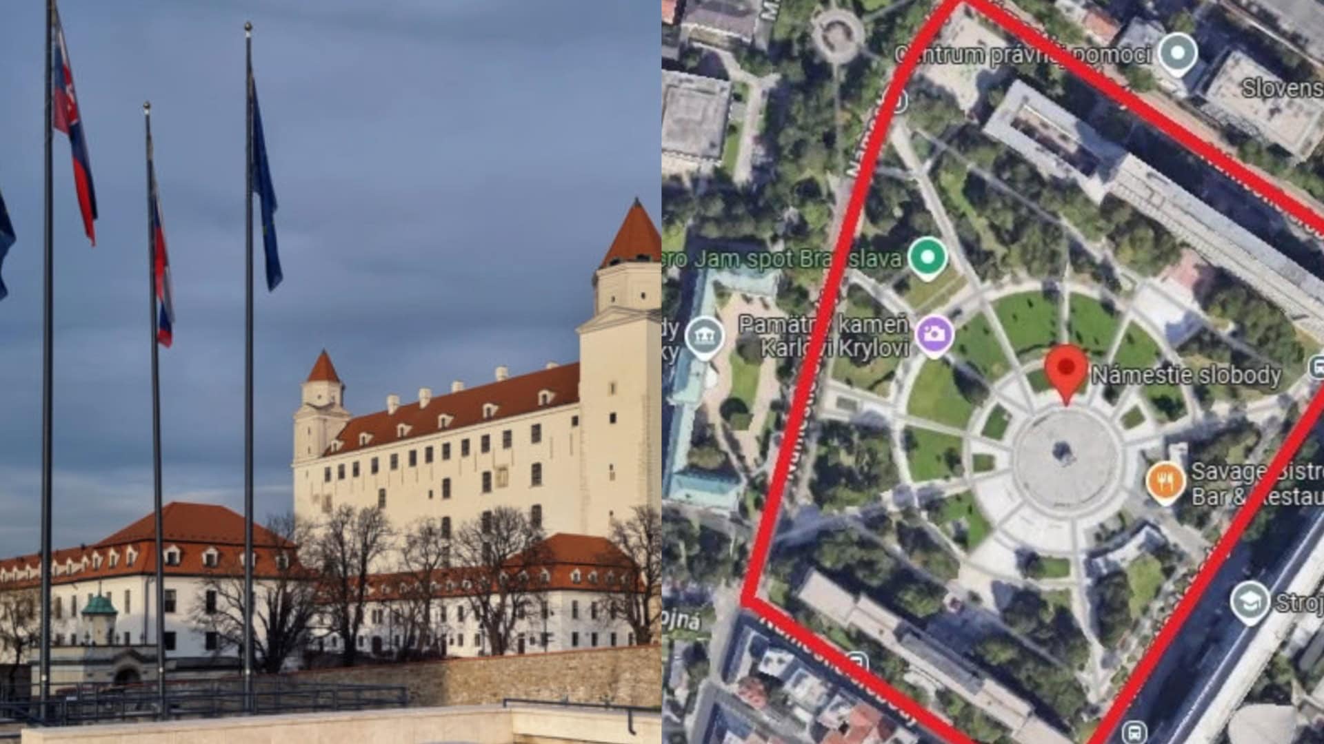 Na snímkach Bratislava a mapa