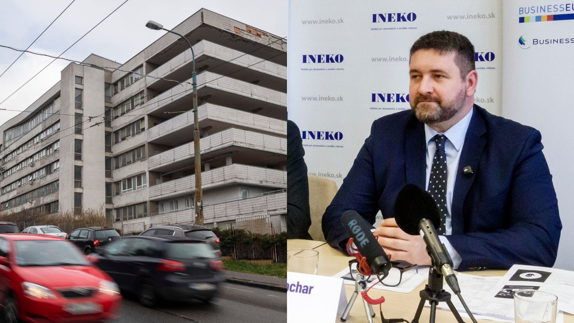 Na snímke nemocnica Kramáre a Dušan Zachar z INEKO