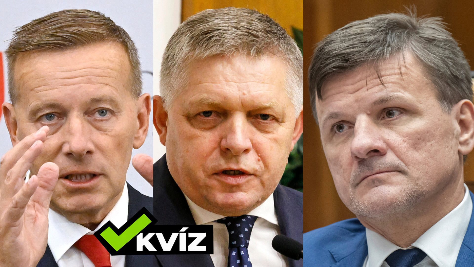 Na snímke Boris Kollár, Robert Fico a Alojz Hlina