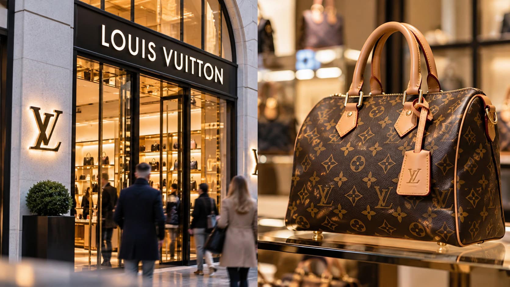 na snímke je LVMH, Louis Vuitton, drahá značka, luxusné oblečenie, obchod