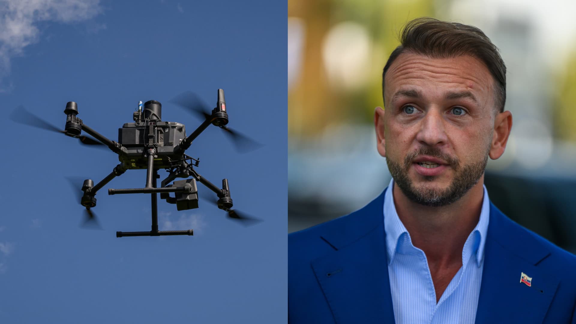 Na snímke dron a Matúš Šutaj Eštok