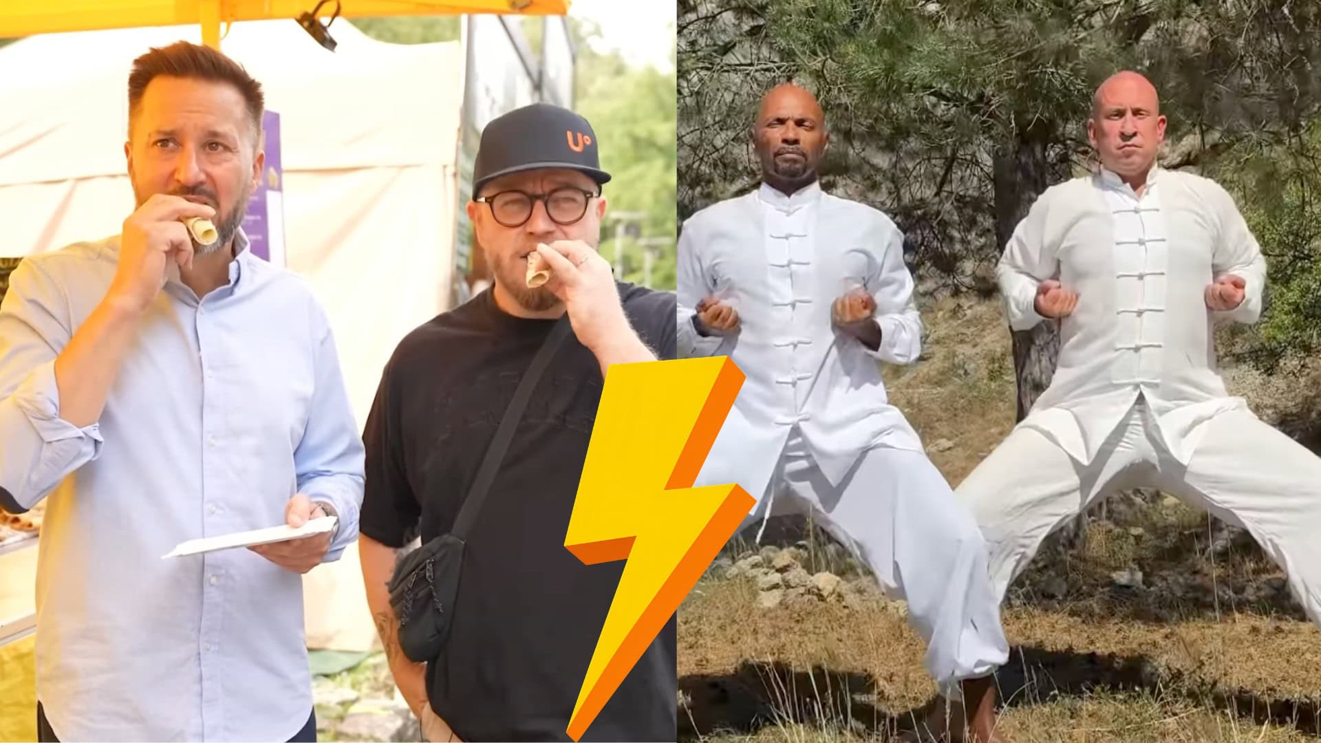 Na snímke Matúš Valo a foodblogger Čo Je a Jozef Ráž